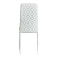 thumbnail image 6 of White modern minimalist dining chair fireproof leather sprayed metal pipe diamond grid pattern restaurant home conference chair set of 4, 6 of 10