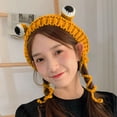 thumbnail image 2 of iHPH7 Frog Beanie Winter Hats for Women Y2k Hat Y2k Beanie Knit Hat Cute Beanies for Women Winter Caps for Women Yellow M, 2 of 4