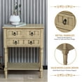 thumbnail image 4 of Entryway Table with Storage, Rustic Small Console Table w/ 3 Drawers & Open Bottom Shelf, Skinny Wood Console Table, Narrow Sofa Side Table for Living Room, Foyer, Entry Table, Sahara, 4 of 6