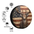 thumbnail image 4 of Wukai Deer American Flag Wall Print Spare Tire Cover for RV Trailer,Waterproof PVC Faux Leather Wheel Cover Fit for Truck,Trailer,RV,SUV,Camper and Most Vehicle-14 inch, 4 of 6