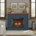thumbnail image 3 of Bridgevine Home Washington 48 inch Fireplace with Mantel, No Assembly Required, Blue Denim and Whiskey Finish, 3 of 10