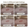 thumbnail image 7 of ODIKA 6'x9' Dusty Rose Traditional Vintage Distressed Washable Area Rug Geometric Border Pattern with Central Sunburst for Family Room, Living Mater Bedroom, Non-Slip, Easy Care, 7 of 7