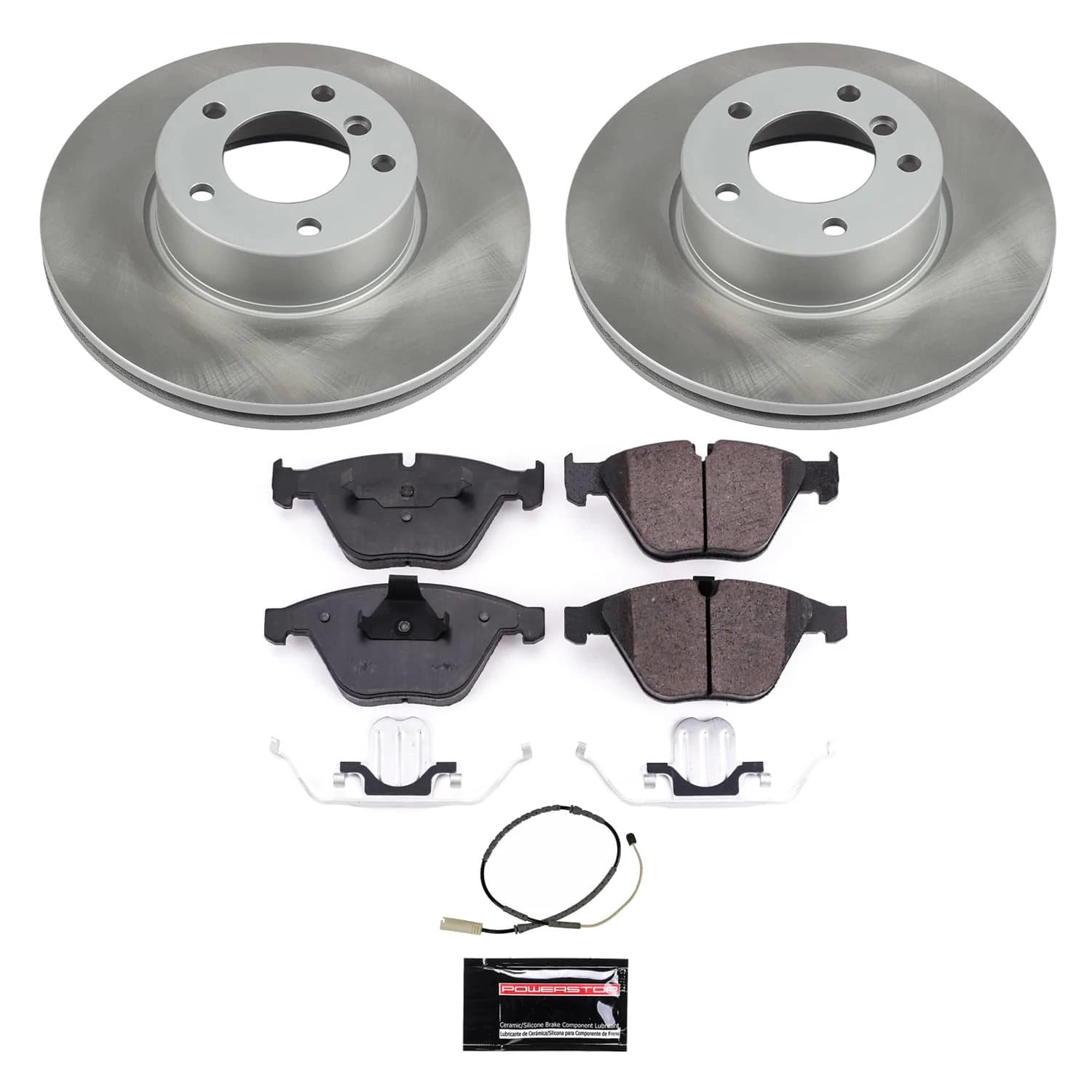PowerStop Front Semi-Coated Rotor and Low-Dust Ceramic Brake Pad Kit SC6073