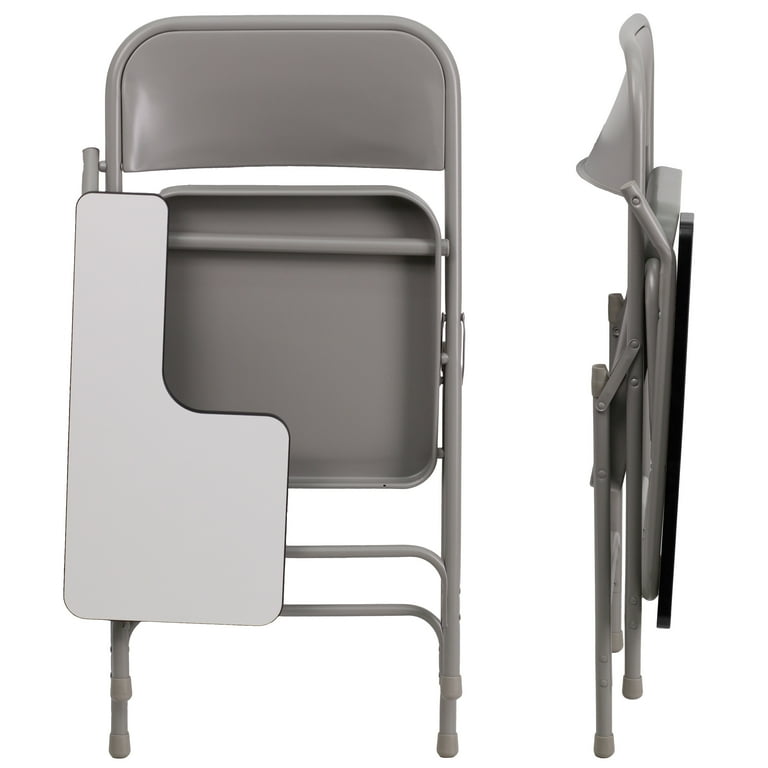 Folding chair with right handed tablet arm clearance
