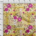 thumbnail image 3 of oneOone Silk Tabby Yellow Fabric Asian Floral With Geometrical Texture Sewing Fabric By The Yard Printed Diy Clothing Sewing Supplies 42 Inch Wide, 3 of 4