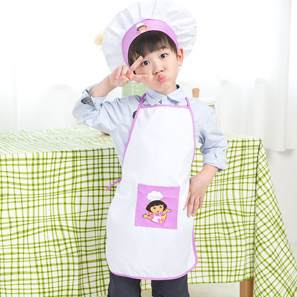 Children Waterproof Cartoon Kitchen Cooking Bib Apron Paint Apron Paint Eat Dri