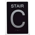 thumbnail image 1 of Stair C Sign -Stair Number Sign Black (Aluminium, Black/Silver,Size 6x9) The Sensation line, 1 of 4