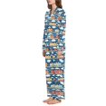 thumbnail image 2 of FORMRS Womens Pajama Set Long Sleeve Top and Pants with Pockets Soft Comfy Lounge Sleepwear, Sizes S-2XL, Blue Cute Train Pattern, 2 of 7