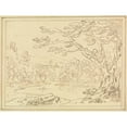 thumbnail image 3 of Joseph Farington 24x19 Black Modern Framed Museum Art Print Titled - Landscape with Trees by a Lake (1780-1789), 3 of 5
