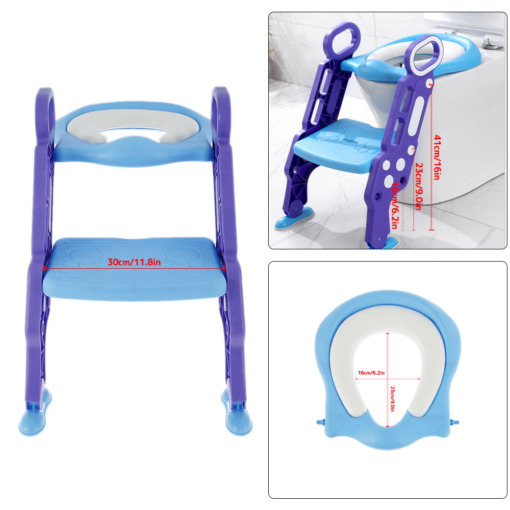 Childrens Toilet Seat & Ladder Toddler Training Step Up For Kids Easy Fold Down 