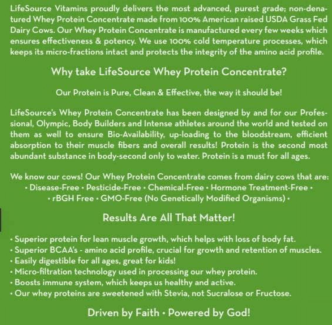 LifeSource Vitamins Grass Fed Whey Protein Powder, 3lb - Chocolate with Stevia