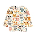 thumbnail image 3 of CCRFTGI Cute Shirts for Girls Size 6 3/4 Sleeve Animal Print Tween Girls Trendy Clothes Tee Tops Summer Trendy Soft Lightweight Crew Neck T-Shirts Yellow 9-10 Years, 3 of 4