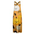 thumbnail image 4 of Vestido tipo peto con tirantes ajustables y estampado de murciélagos y estrellas con temática de Halloween para mujer, 4 of 5