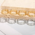 thumbnail image 4 of Unisex Stainless Steel Ring with Hollow Heart Design Geometric Round Electroplated Ring Fashion Jewelry for Men and, 4 of 5