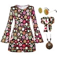 thumbnail image 5 of Alaiyaky Hippies Costume Set for Women, 60s 70s Fancy Dress With Hippie Accessories, Hippie Dress Costumes for Halloween Cosplay Party, 5 of 6