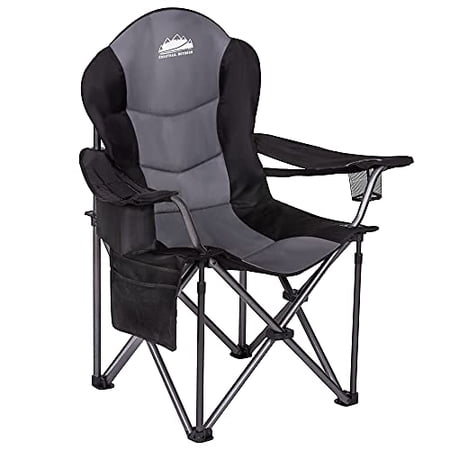 Coastrail Outdoor Camping Chair with Lumbar Back Support, Oversized Padded Lawn Chairs Folding 