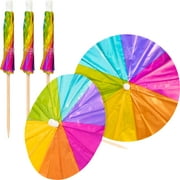 Way to Celebrate Rainbow Umbrella Picks, 25 Count