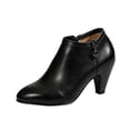 thumbnail image 3 of YOUYEDIAN Boots for Women Fashion Pointed Toe Side Zipper High Kitten Heel Short Booties Versatile Walking Leather Shoes, 3 of 5