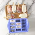 thumbnail image 4 of 12 Moldes para Helado Caseros 12 Moldes para Helado de Paletas de Silicona con Tapa Rosa + Caja + 50 Palitos, 4 of 12
