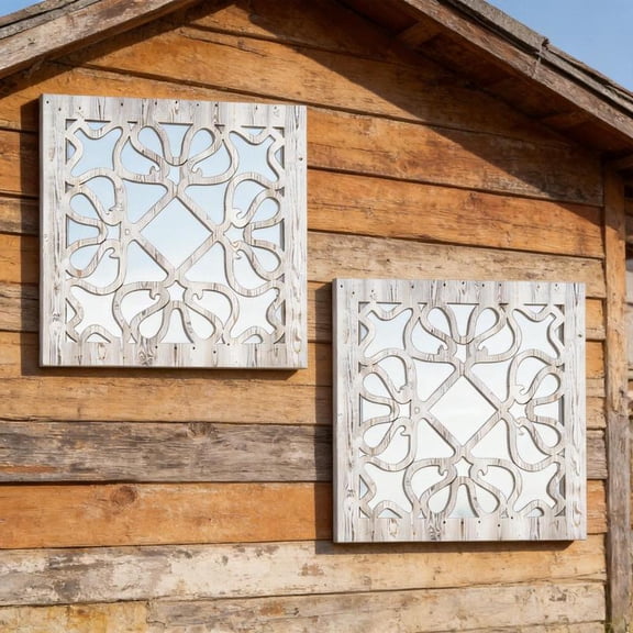 Zeiwohndc Farmhouse Rustics Decorative Mirror for Bedroom,Bathroom,Bohemia Wall Mirror