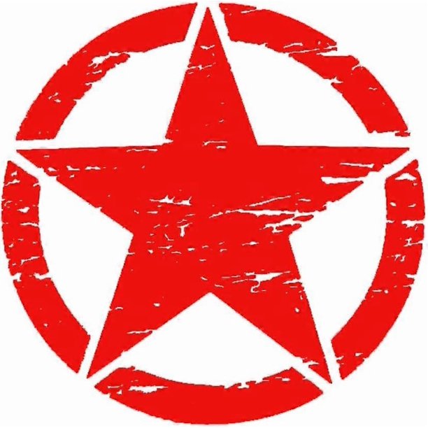 50cm Big Stickers on Cars Army Star Distressed Decal for Jeep Sticker Large Vinyl Military Hood Body Graphic Fits Most Vehicles - Red