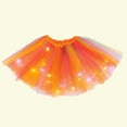 thumbnail image 2 of Odeerbi Princess Skirt for Girls Tutu Skirt Toddler Cute Party Dance Skirt Rainbow Color LED Be Luminous Net Yarn Tulle Orange, 2 of 4