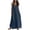 *Navy, variant on ClodeEU Women's Linen Blend Spaghetti Strap Sleeveless V Neck Button Down Maxi Dress,Casual Loose Dress with Pockets Army Green,Women's Plus L