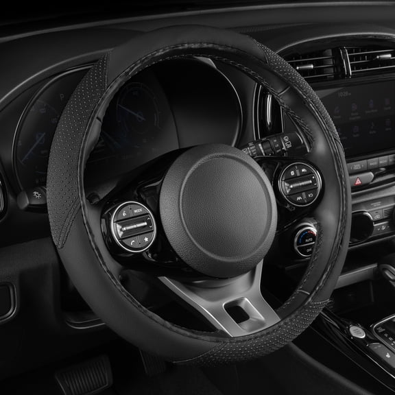 BDK Black Steering Wheel Cover - SootheGrip MassageTouch - Comfort Massage Grip - Protection and Control