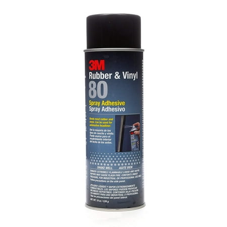 3M 80 Rubber and Vinyl Adhesive Spray, 24 oz Aerosol Spray (Net...