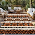 thumbnail image 2 of Brown Beige Boho Outdoor Rug for Patio/Deck/Porch, Non-Slip Large Area Rug 4 x 6 Ft, Vintage Ethnic Tribe Abstract Art Retro Indoor Outdoor Rugs Washable Area Rugs, Camping Rug Carpet Runner, 2 of 8