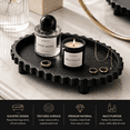 thumbnail image 2 of DBOZE Modern Oval Decorative Tray – Textured Matte Finish with Raised Legs, 10” x 6.5” x 1.5” Vanity Tray for Bathroom, Coffee Table, Jewelry & Candle Display,(Black), 2 of 7