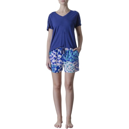 

N Natori Studio Women s V-Neck Tee and Pajama Short Set 2pc