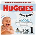 thumbnail image 1 of Couches pour bébés Huggies Snug&nbsp;&&nbsp;Dry, taille&nbsp;1 (4&nbsp;à 6&nbsp;kg [8&nbsp;à 14&nbsp;livres]), 208&nbsp;couches, 1 of 8