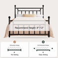 thumbnail image 6 of Amolife Full Bed Frame, Metal Platform Bed with Vintage Headboard & No Box Spring Needed, Black, 6 of 8