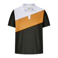 thumbnail image 4 of guisaled Men's Golf Shirts 2025 Summer Short Sleeve Casual Dressy T Shirt Fashion Color Block Slim Fit Henley Button Down Shirts, 4 of 6