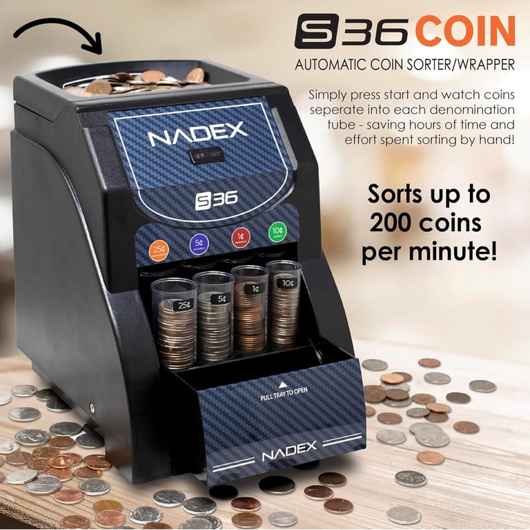 Nadex Coins Automatic Coin Sorter, S36, NXTE-1895 - Walmart.com