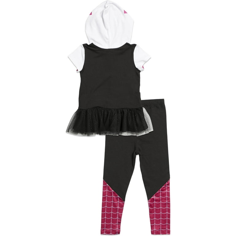 Marvel Spider-Man Spider-Gwen Ghost Spider Little Girls Cosplay T-Shirt and  Leggings Outfit Set Toddler to Big Kid