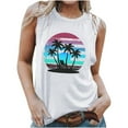 thumbnail image 2 of Titcea Womens Tank Tops Palm Tree Printed Round Neck Sleeveless Summer Tops Hawaiian Beach Travel Casual Graphic Tees, 2 of 5