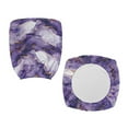 thumbnail image 5 of SCRAWLGOD Marble Print White Violet Comfy Cover for Office Chair Seat Non-Slip Removable Rotating Chair Cover Breathable Dustproof Computer Desk Chair Seat Covers, 2 PCS, 5 of 7