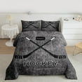 thumbnail image 2 of Homewish Hockey Sport Game Bedding Comforter Set,Boys Ball Gamer Twin Comforter Sets,Gray Black Bedding Set For Boys Teens,Breathable Home Decor Reversible,2-Piece, 2 of 8