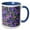Blue/White, variant on 3drose, Bright Vibrant and Colorful Purple Gaudi Inspired Mosaic Pattern - Stain Glass Like - Contemporary, 11oz Two-tone Blue Mug