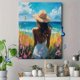 thumbnail image 4 of Qisvanset Framed Canvas Wall Art 12x16 Inch French Beach Coastal Scripture Granddaughter Art, 4 of 5