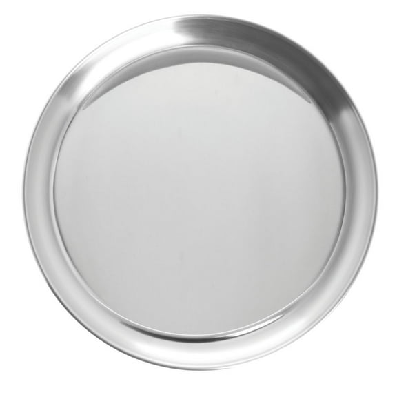 HUBERT Serving Tray Round Silver Stainless Steel - 10" Dia