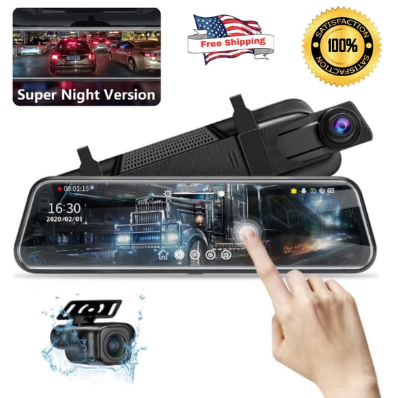 Rétroviseur d'Esprit avec Caméra Vigilancia 1080P pour Voiture Auto Full HD Tactile 10 Pieds
