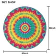 thumbnail image 6 of Colorful Tie Dye Petal Mandala Pattern Round Tablecloth 60"x60",Wrinkle Wipeable Table Cloth for Kitchen Dining Room Picnic Patio Party, 6 of 6