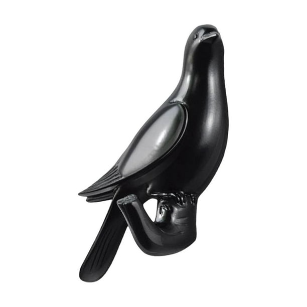 Perchero decorativo con forma de pájaro, moderno, portátil y creativo, con diseño de animales S Negro