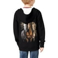 thumbnail image 3 of DISNIMO Black Horse Hoodie Boys Zipper Hoodies Size 14-16 Hoodies Sweatshirt for Girls Zip Hoodie Jacket Kids Boys Hooded Sweatshirts Zip Up Hooded Jackets Children Fall Clothes Boy Streetwear Soft, 3 of 7