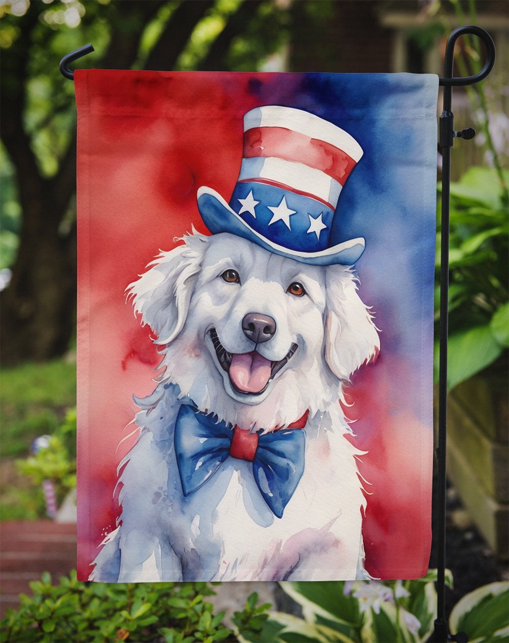 Kuvasz Patriotic Garden Flag 11.25 in x 15.5 in