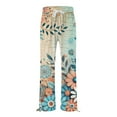 thumbnail image 4 of Flmaly vacation outfits for women High Waistband Women's Retro Printed Fashionable Drawstring Loose Pants High Waisted Casual Pants Wide Leg Pants Vacation Outfits, 4 of 5