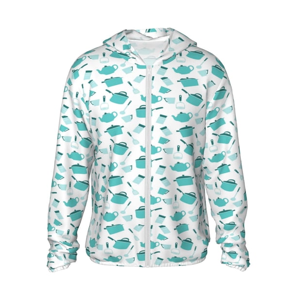 Balery Utensiles Sudadera ligera de manga larga con capucha y protección solar UPF 50+ para hombre y mujer, ideal para pesca y running-X-Large